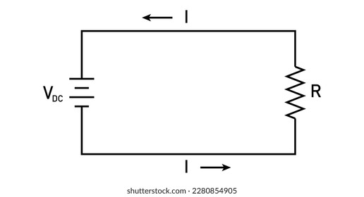 Alternating current (AC) circuit. Vector illustration isolated on white background.