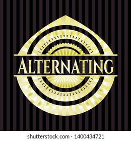 Alternating gold emblem or badge. Vector Illustration. Detailed.