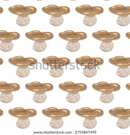 Alternating Porcini Mushrooms Seamless Pattern Background