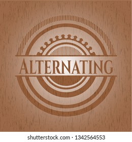 Alternating retro wood emblem