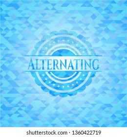 Alternating sky blue mosaic emblem