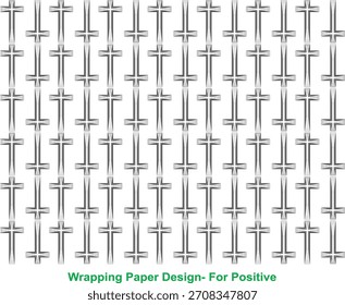 Alternating Upright and Inverted Cross Geometric Pattern, Modern Minimalist Linear Cross Texture with Optical Illusion
