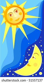 The alternation of day and night. Vector