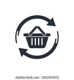 Alternative, additional purchases. Vector icon isolated on white background.