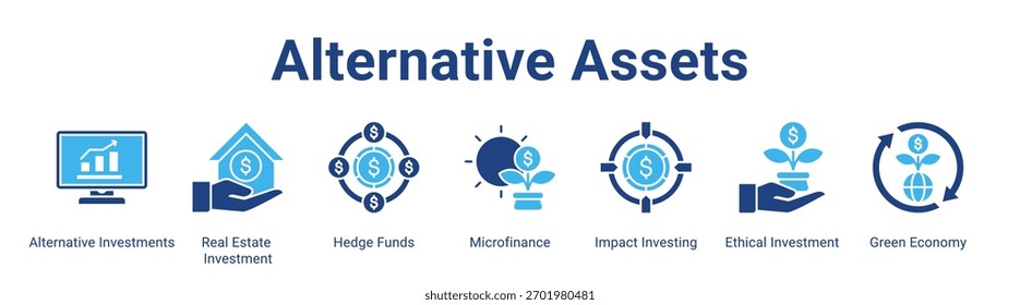 Alternative Assets web banner icon element for design in a collection