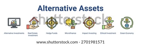 Alternative Assets web banner icon element for design in a collection