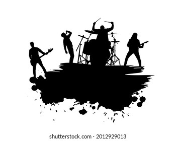 Alternative Band Musicians Silhouettes with Scatter Brushes