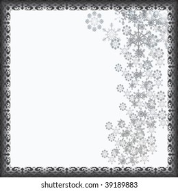 Alternative Black Snow New Year Greeting Card -Vector Art-
