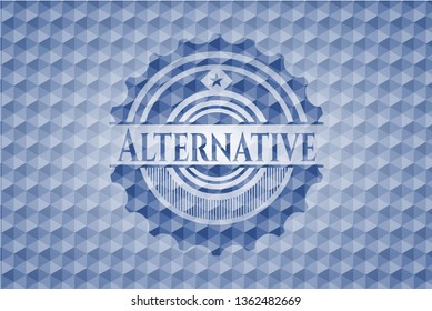 Alternative blue emblem with geometric pattern.