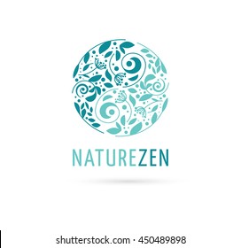 Alternative, Chinese medicine and wellness, herbal, zen meditation concept - vector yin yang icon, logo