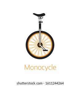 Alternative city transport monocycle in outline design. Modern eco friendly vehicle and personal transportation gadget. Urban unicycle icon.