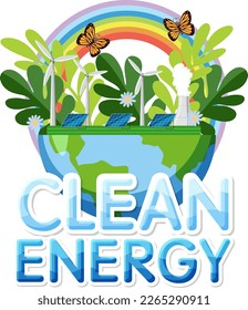 Ilustración del concepto de vectores de energía limpia alternativa