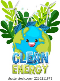 Ilustración del concepto de vectores de energía limpia alternativa