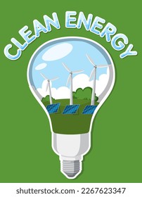 Alternative clean energy vector concept illustration