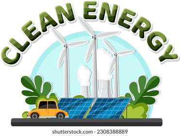 Alternative clean energy vector concept illustration
