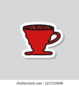 alternative coffee maker, device for brewing coffee doodle sticker icon