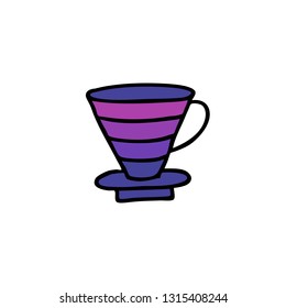 alternative coffee maker, device for brewing coffee doodle icon