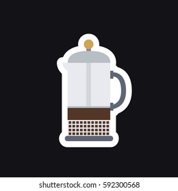 alternative coffee maker icon, sticker. device for brewing coffee. vector illustration