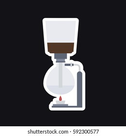 alternative coffee maker icon, sticker. device for brewing coffee. vector illustration