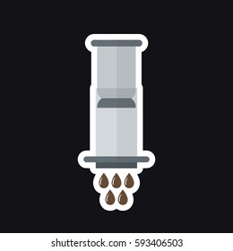 alternative coffee maker icon, sticker. device for brewing coffee. vector illustration