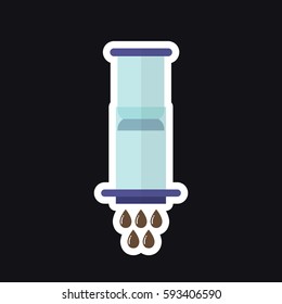 alternative coffee maker icon, sticker. device for brewing coffee. vector illustration