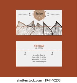 alternative design business cards for hairdresser (barber) 