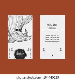 alternative design business cards for hairdresser (barber) 