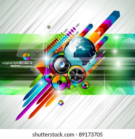 Alternative Discoteque Music Flyer with Attractive Rainbow Colours and an explosion of colurs and lights.