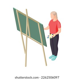 Alternative education isometric composition with isolated view of deschooling situation with human character vector illustration