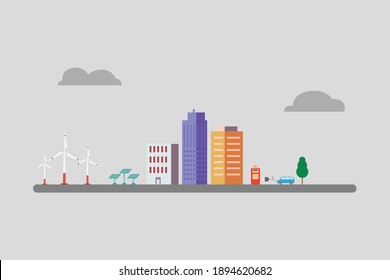 Alternative energy, 2D flat vector concept for banner, website, illustration, landing page, flyer, etc