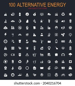 Alternative energy big collection of vector symbols for icons and UI
