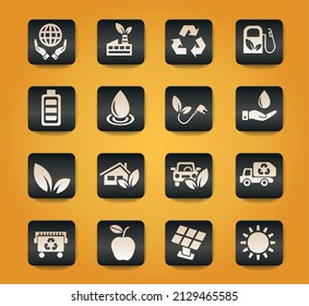 alternative energy black buttons on yellow background