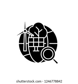 Alternative energy black icon, vector sign on isolated background. Alternative energy concept symbol, illustration 