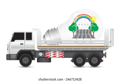 Alternative energy and bulb on heavy truck.