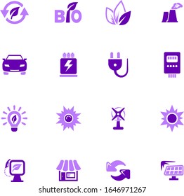 Alternative energy color vector icons for user interface design