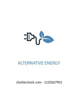Alternative energy concept 2 colored icon. Simple blue element illustration. Alternative energy concept symbol design from green energy set. Can be used for web and mobile UI/UX