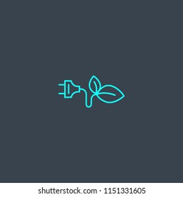Alternative energy concept blue line icon. Simple thin element on dark background. Alternative energy concept outline symbol design from green energy set. Can be used for web and mobile UI/UX