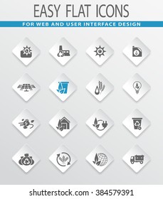 Alternative energy easy flat web icons for user interface design