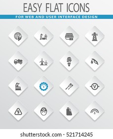 Alternative energy easy flat web icons for user interface design