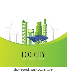 alternative energy eco friendly  Solar panels wind turbines eco city