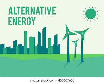 Alternative energy, eco or green generators eps10