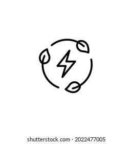 Energía alternativa, energía ecológica, energía verde, energía simple de línea delgada ilustración vectorial