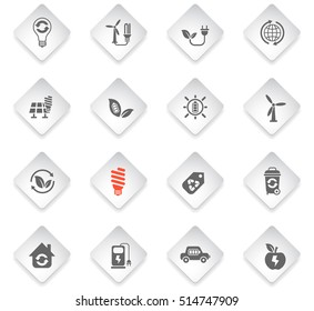 alternative energy flat web icons for user interface design
