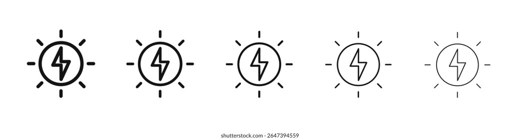 Ícone de energia alternativa logotipo do conjunto de ilustração plana
