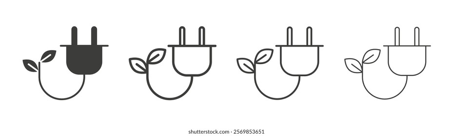 Alternative energy icon flat and linear vector illustration on white background.