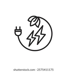 Alternative energy icon Flat vector set outline