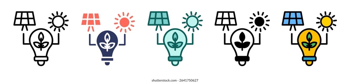 Alternative Energy Icon Multiple Vector Illustration