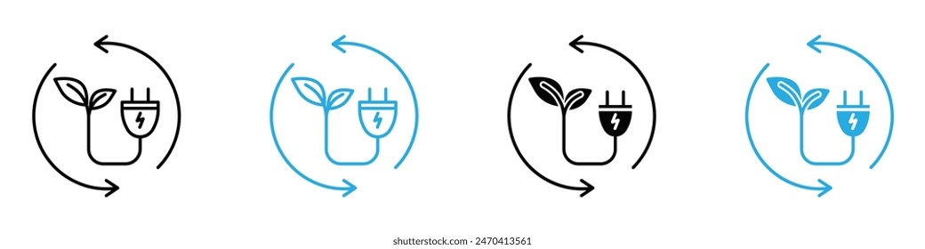 Icon-Set für alternative Energien mit erneuerbaren Energiequellen, ideal für Grafiken zur ökologischen Nachhaltigkeit.