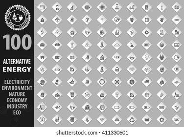 Alternative energy icon set for web sites and user interface