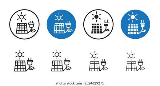 Alternative energy icon Thin line art collection